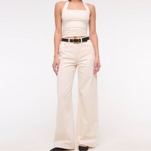 Abercrombie & Fitch The Loose High Rise Jeans in Beige